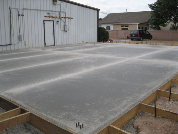 Another view of the new concrete floor, August 21, 2016